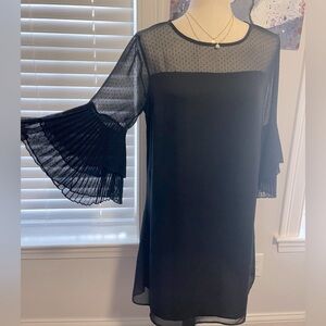 Francesca Black Dress Bell Sleeves